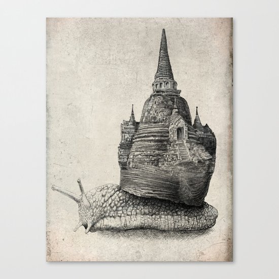 The Snail's Dream (monochrome option) Canvas Print