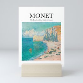 Monet - The Beach and the Falaise d'Amont Mini Art Print
