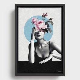 Thorny stems and fragrant blossoms Framed Canvas