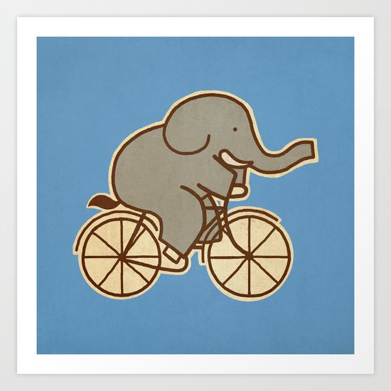 Elephant Cycle - colour option Art Print