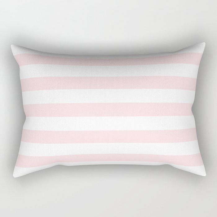 Stripes Pink Flamingo on White Rectangular Pillow