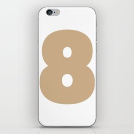 8 (Tan & White Number) iPhone Skin