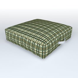Green Checkered Plaid Pattern Outdoor Floor Cushion