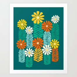 Minimal Meadow Abstract Floral Art Art Print