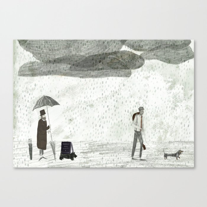 Umbrella Seller Canvas Print