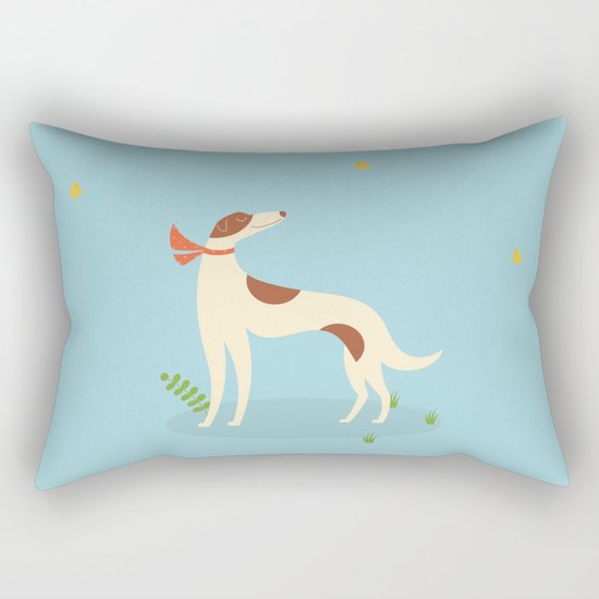 Borzoi And Butterfly Rectangular Pillow