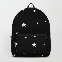 Scattered Stars - white on black Backpack