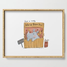 have a lovely rhino day Serving Tray