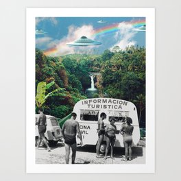 The Visitors // UFOs in Paradise Art Print