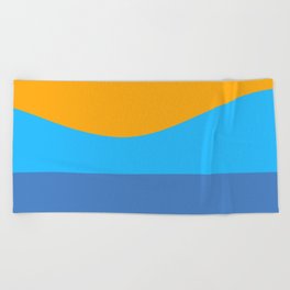 Minimalistic Wave Colorful Retro Art Pattern Design Beach Towel