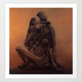 Untitled (Lovers), by Zdzisław Beksiński Art Print