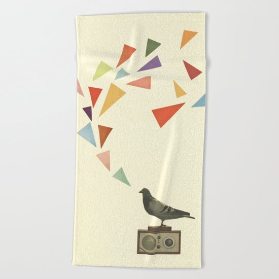 Pigeon Radio Beach Towel