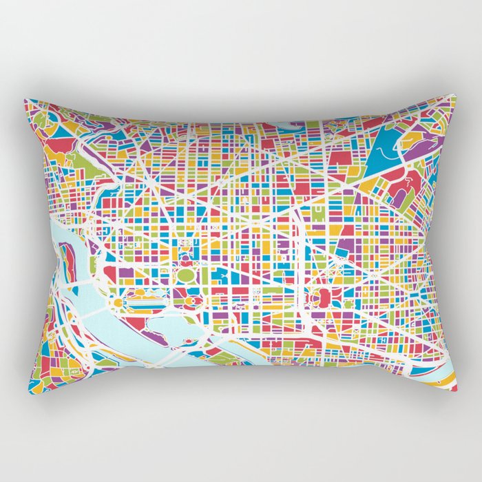 Washington DC Street Map Rectangular Pillow
