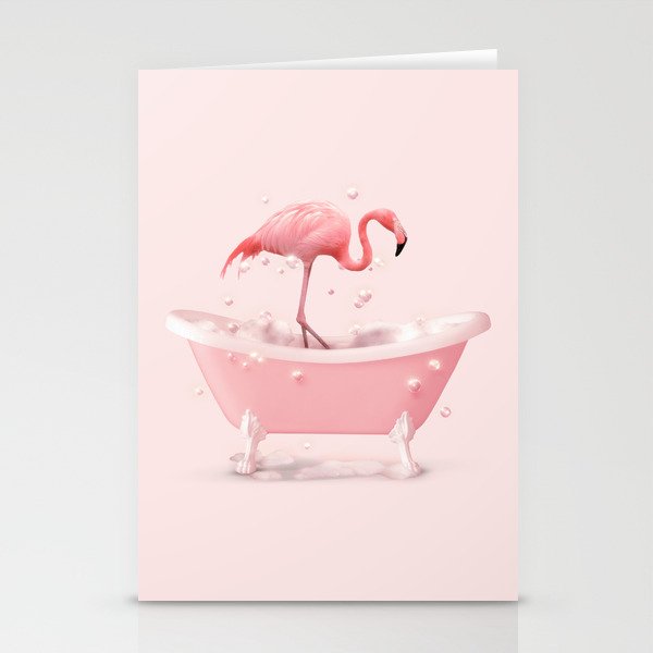 Bathtub Flamingo Stationery Cards