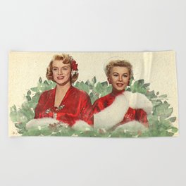 Sisters - A Merry White Christmas Beach Towel