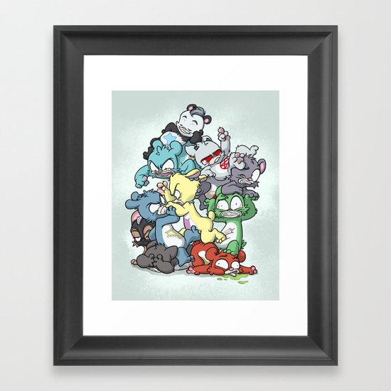 Bear Pile Framed Art Print