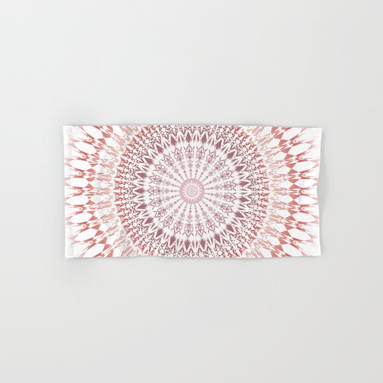 Red Brown White Mandala Hand & Bath Towel