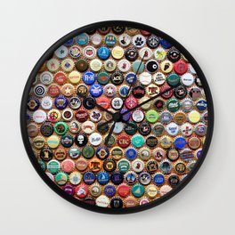 Beer and Ale Bottle Caps Wall Clock