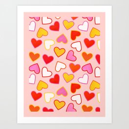 In Love - Hearts Pattern Art Print