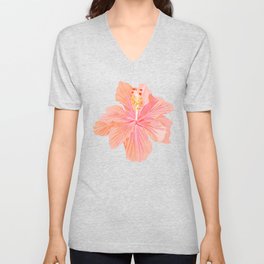 Hibiscus Flower V Neck T Shirt