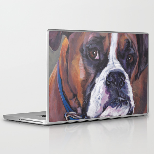 Fawn Boxer Dog Art Portrait Fine Art Dog Painting By L A Shepard