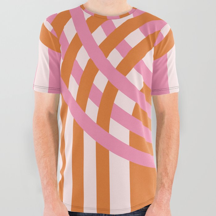 Rose Pink and Russet Orange Arches All Over Graphic Tee