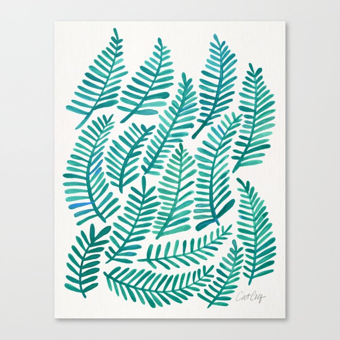 Green Fronds Canvas Print