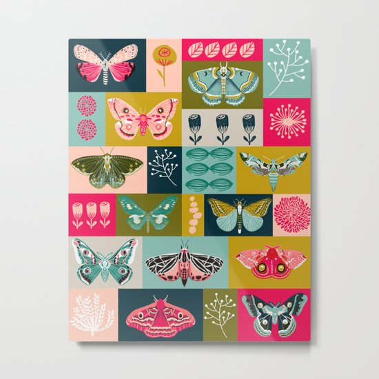 Lepidoptery tiles by Andrea Lauren Metal Print