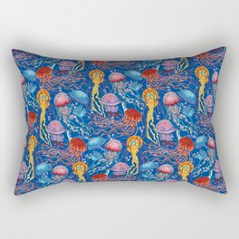 Jellyfish Collection - blue Rectangular Pillow