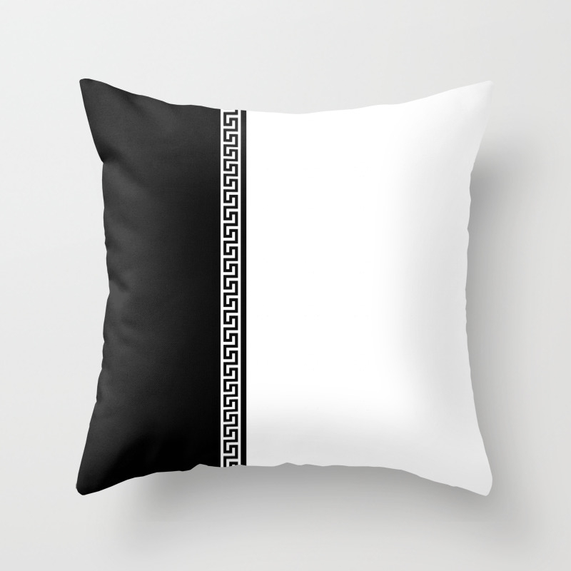 Greek Key 2 White And Black Throw Pillow By Artbysamanthaperezz