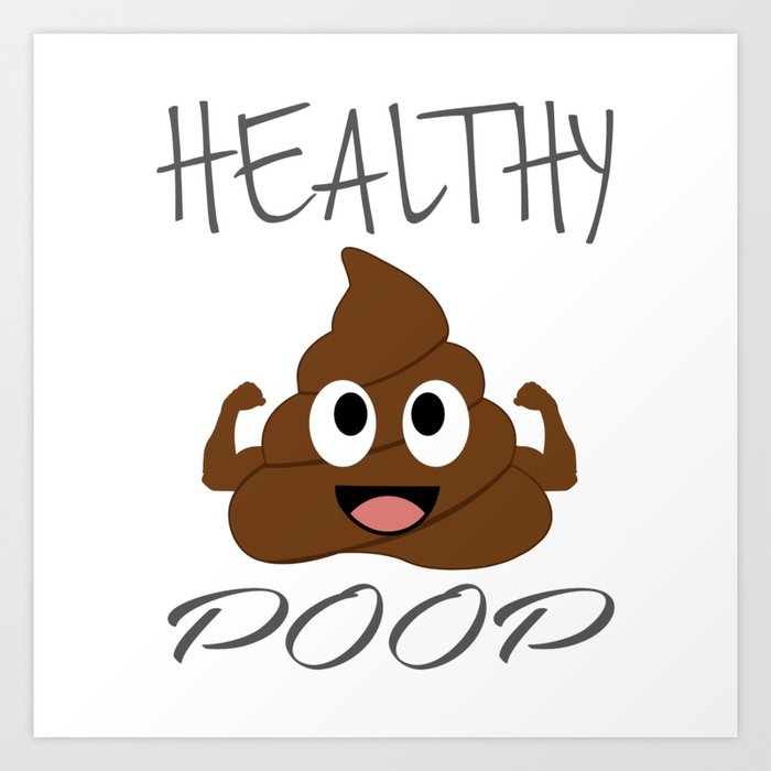 Healthy poop with flexing arms Art Print
