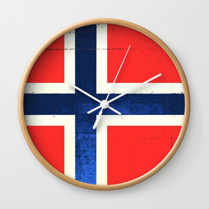 Norwegian flag Wall Clock