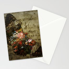 Vintage Floral Butterfly 1 Stationery Card