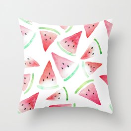 Watercolor Watermelon Pattern Throw Pillow