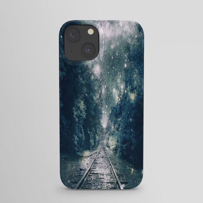 Dream Train Tracks Teal : "Next Stop, Anywhere" iPhone Case