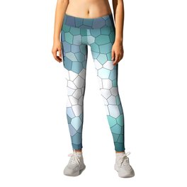 Mermaid Glass Leggings | Digital, Painting, Abstract, Pop Art, Oil, Green, Stained, Fae, Fish, Fairy 