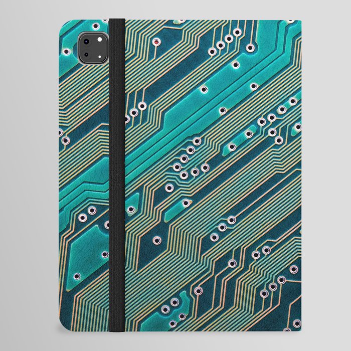 Electronic circuit board close up iPad Folio Case