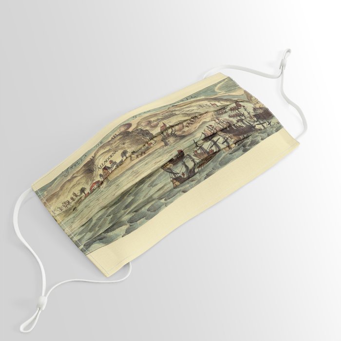 Map Of Gran Canaria 1680 Face Mask by Vintage Maps & Prints Society6