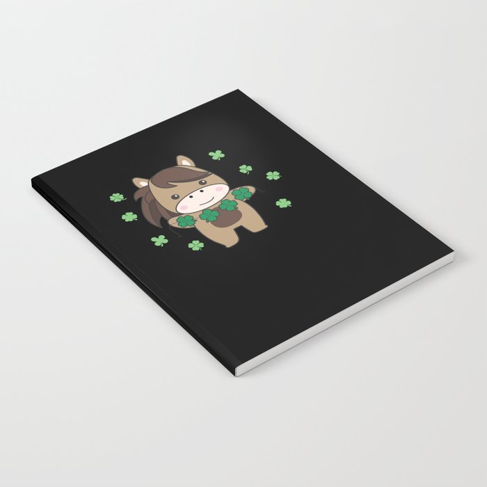 Horse With Shamrocks Cute Animals For Luck Notebook