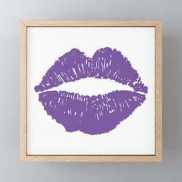 Purple Lips Framed Mini Art Print