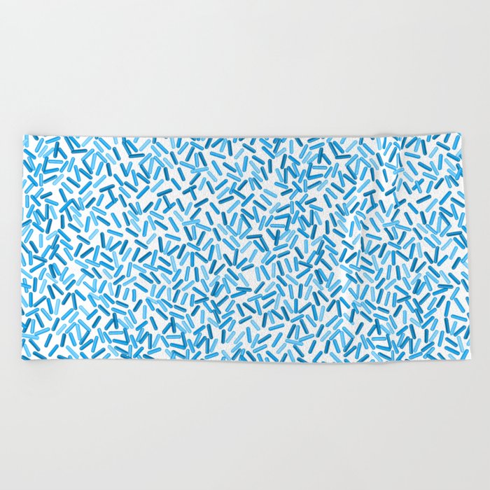 Beautiful Blue Sprinkles Pattern Beach Towel