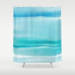 Waves Shower Curtain | Surfer, Painting, Nautival, Serene, Watercolour, Water, Illustration, Green, Surf, Ocean 