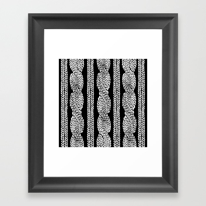 Cable Row Black Framed Art Print