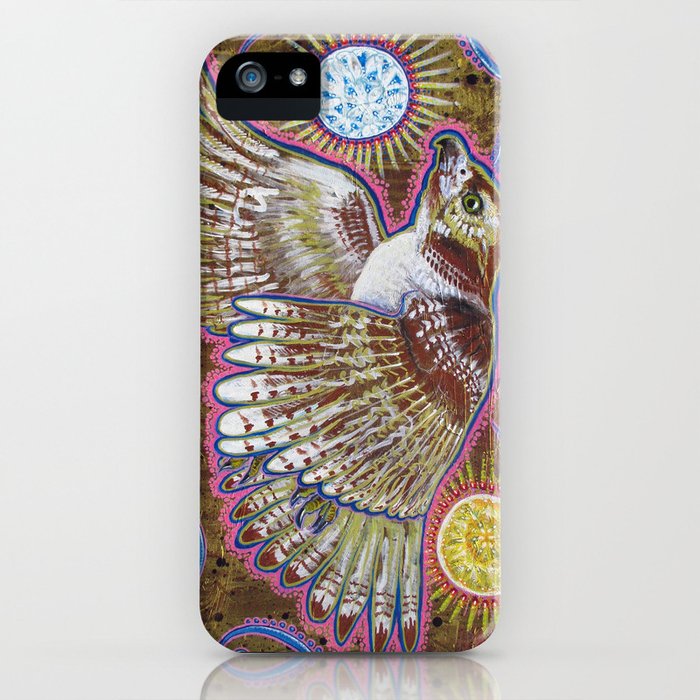 Soaring Red Tailed Hawk Painting Iphone Case By Michaelgarfield