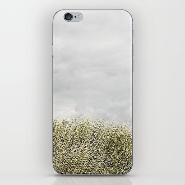 Beach grass and clouds iPhone Skin
