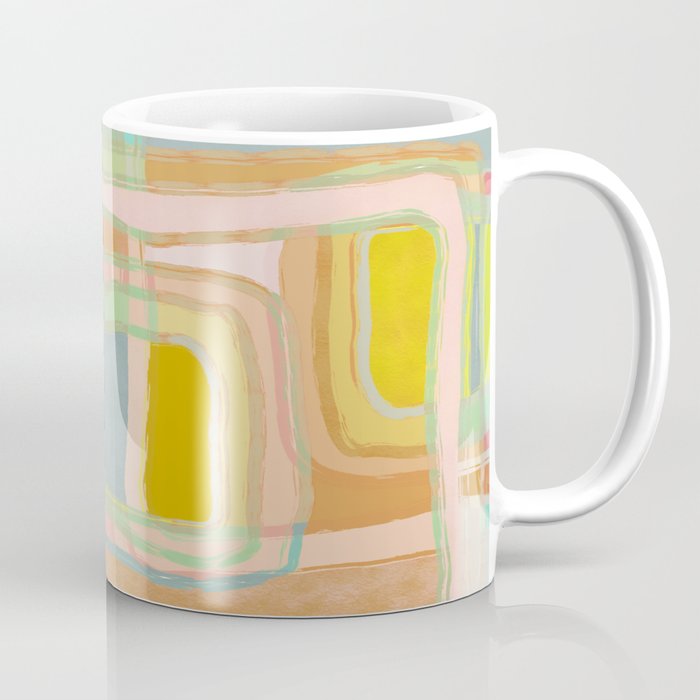 Shapes and Layers no.28 - Modern Squares and Stripes Coffee Mug