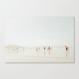 Beach 27 - Minimal Pastel Beach People - Ocean - Sea Travel photography Canvas Print