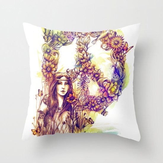 Give Peace a Chance Throw Pillow