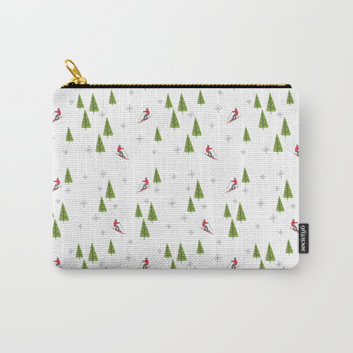 Skis and Pine Trees Carry-All Pouch