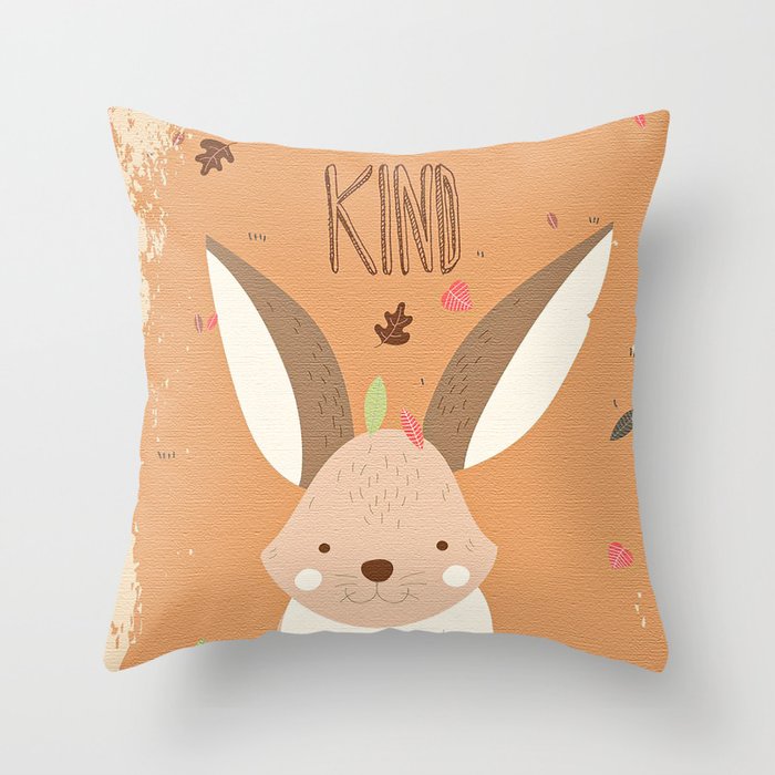 Be Kind  Bunnies Easter Day Throw Pillow